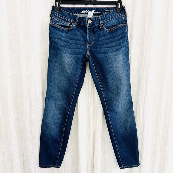 Eddie Bauer Slightly Cuvy Skinny Ankle Distressed Faded Jeans - Womens Size 6 - Picture 1 of 9